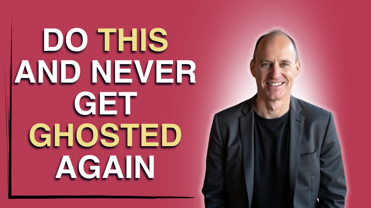 Text on the left "do this and never get ghosted again," photo of Bob Grant on right
